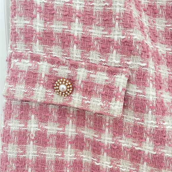 BeBop Pink and White Tweed Mini Dress - Picture 3 of 9